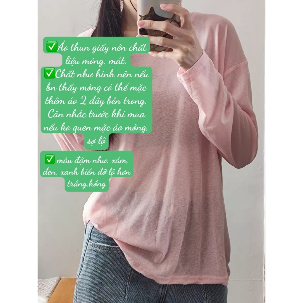 ÁO TAY DÀI THUN GIẤY (T.ẶNG ÁO ỐNG)  ĐI BIỂN, ĐI CHƠI HOTTREND MÙA HÈ 2025 | BigBuy360 - bigbuy360.vn