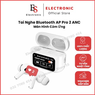 Tai nghe bluetooth không dây anc pro 2 chống ồn anc/enc thế hệ mới, tai nghe màn hình cảm ứng lcd