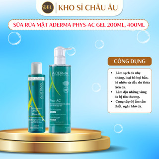 Sữa rửa mặt Aderma Gel dành cho da dầu, mụn, nhạy cảm 200ml và 400ml