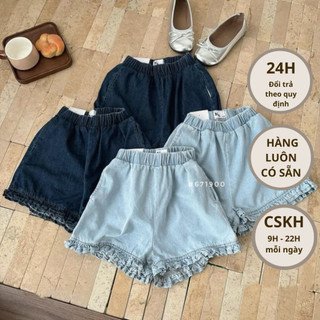 Quần short jeans viền bèo lưng thun 3815 #671900