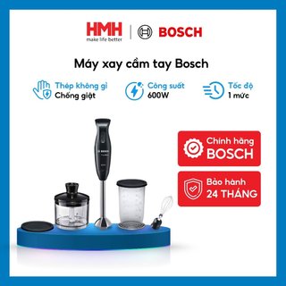   CHÍNH HÃNG  Máy Xay Cầm Tay Bosch 600W 1 mức tốc độ Màu đen Nhỏ gọn Tiện lợi Dễ vệ sinh Bảo Hành 24 Tháng HMH.MSM2650B 