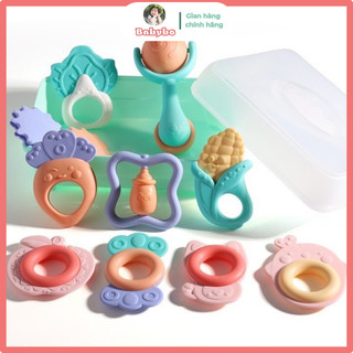 Đồ chơi xúc xắc, lục lạc kèm gặm nướu 10 món Baby Rattle hình dạng đáng yêu chất liệu nhựa ABS an toàn cho bé