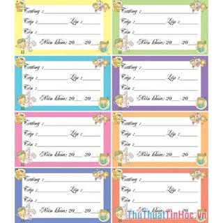 Nhãn vở,nhãn vở hoạt hình có keo dán sẵn