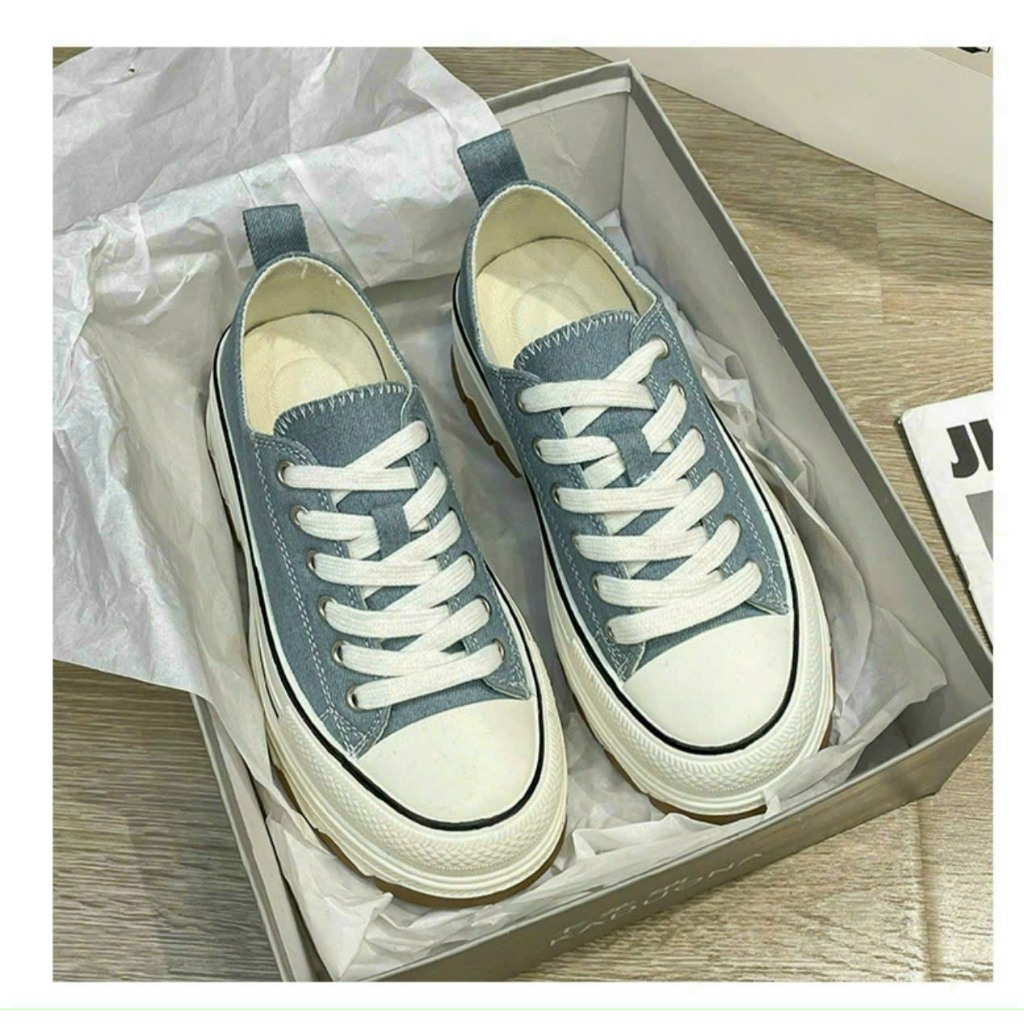 Giày bata nữ đế cao cá tính kèm box