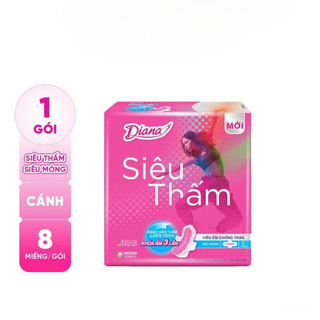 [CHE TÊN] Băng vệ sinh siêu mỏng Diana siêu thấm có cánh 8 miếng