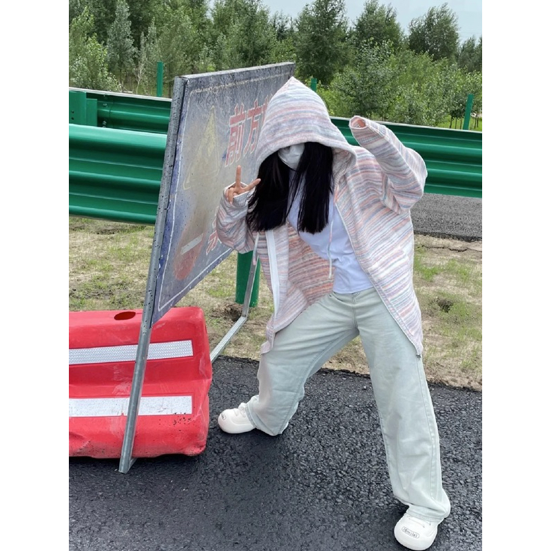 [SẴN] Áo khoác len nữ dáng rộng, cardigan dài có mũ, áo Hoodie nữ có khóa kéo - 189 | BigBuy360 - bigbuy360.vn