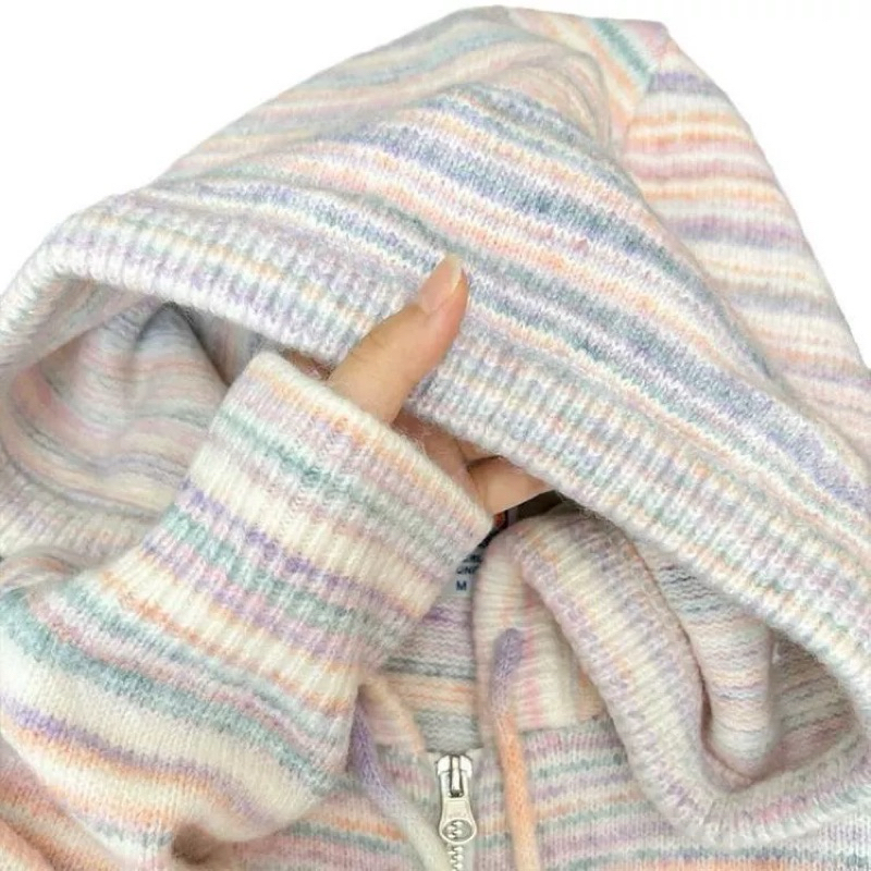 [SẴN] Áo khoác len nữ dáng rộng, cardigan dài có mũ, áo Hoodie nữ có khóa kéo - 189 | BigBuy360 - bigbuy360.vn