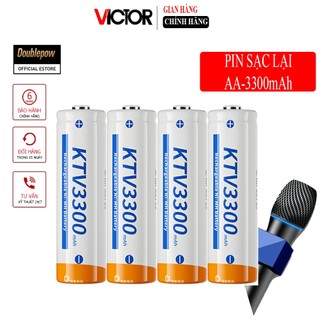Combo 4 viên Pin Sạc AA KTV 3300mAh Doublepow chuyên dùng cho Micro Karaoke, đồ chơi, đồng hồ, quạt