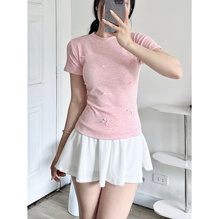 Áo Thun Cổ Tròn BabyTee Nơ Mụp Store