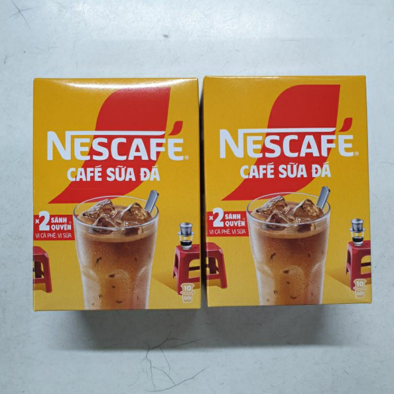 COMBO 2 HỘP CÀ PHÊ HÒA TAN NESCAFE SỮA ĐÁ - hộp ( 10 gói x 24gr)
