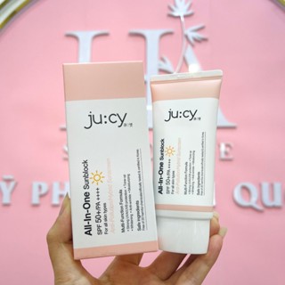  Kem Chống Nắng Ju:Cy  JuCy  All In One Sunblock SPF50+ PA++++ Kiềm Dầu Nâng Tone 45ml 