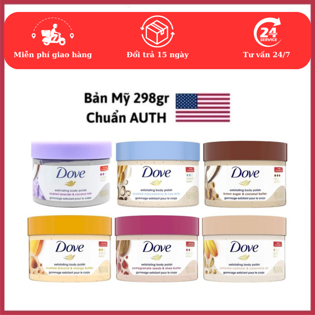 [CHÍNH HÃNG ĐỘC QUYỀN] Smoothie Tẩy Tế Bào Chết Body Dove Chăm Da Sáng Mịn