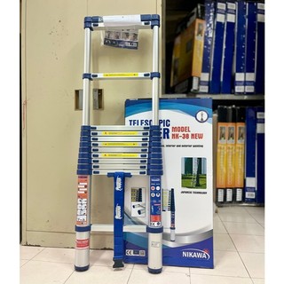 [TẶNG KÈM ỐP CAO SU] Thang nhôm rút đơn 3,8m Nikawa Nhật Bản NK-38 cao tối đa 3.8m hàng Chính Hãng
