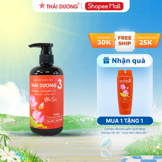 Combo Dầu gội Thái Dương 3 hoa sen 500ml tặng dầu xả thái dương 3 hoa sen 200ml _Sao Thái Dương