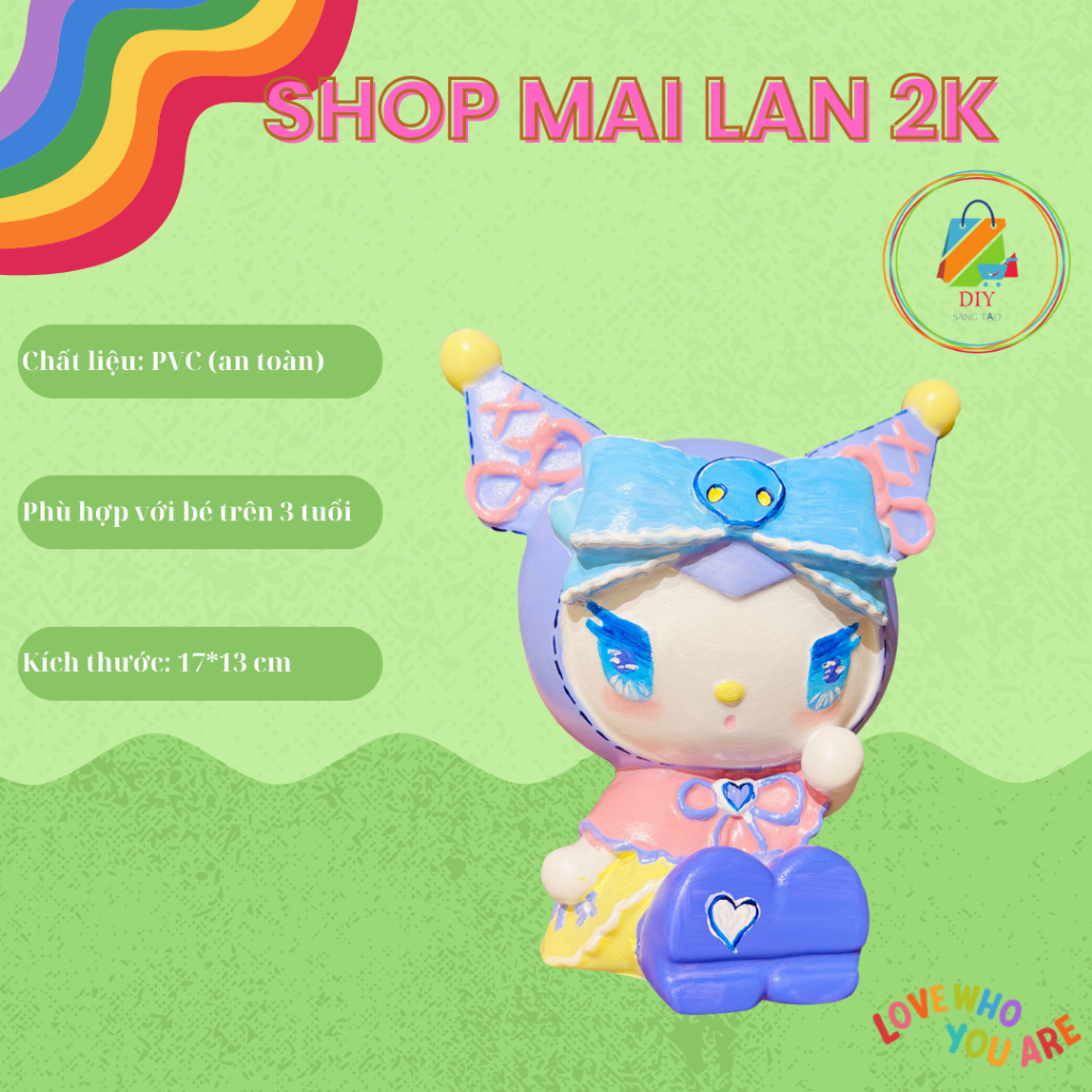 Tượng nhựa tô màu DIY KUROMI