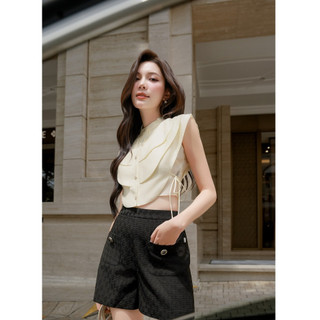 D.CHIC Áo vai chờm cổ tàu xếp ly MS: 1812388