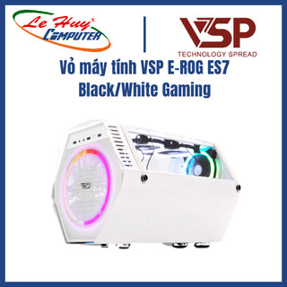 Vỏ máy tính VSP E-ROG ES7 Black/White Gaming (Kèm bộ fan 20cm và fan 12cm)