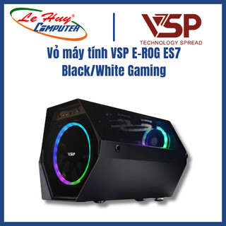 Vỏ máy tính VSP E-ROG ES7 Black/White Gaming (Kèm bộ fan 20cm và fan 12cm)