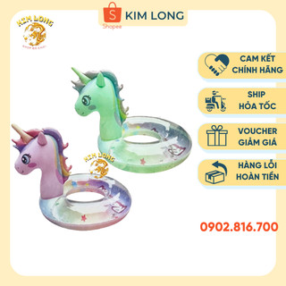 Phao bơi hình thú ngựa pony thiên nga vịt hươu chó đốm cho bé đi tắm biển tập bơi và phao bơi tròn cho bé