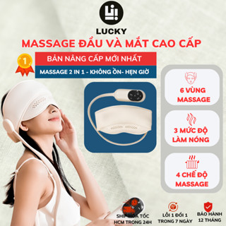 Máy Massage Đầu Và Mắt LUCKY Chườm Ấm Hồng Ngoại 3 Cấp Độ, Massage Túi Khí, Giúp Thư Giãn MSM03
