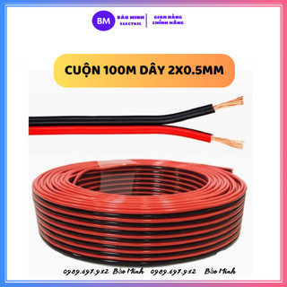 Dây điện đôi đỏ đen 2x0.5mm loại tốt | Cuộn dây điện đỏ đen loại nhỏ kích thước 2x0.5mm