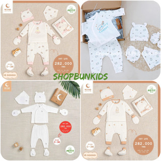 SET Bộ Sơ sinh Moon cài chéo Full đồ vải petit mềm mịn 0-3M