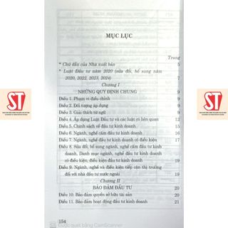 [Sách] Luật đầu tư năm 2020 (sửa đổi bổ sung năm 2020, 2022, 2023, 2024)