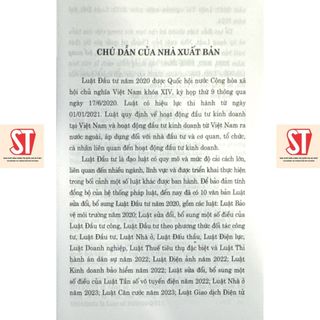 [Sách] Luật đầu tư năm 2020 (sửa đổi bổ sung năm 2020, 2022, 2023, 2024)