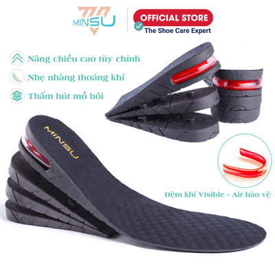 Lót Giày Tăng Chiều Cao Đệm Khí VISIBLE - AIR MINSU M5502 Miếng Độn Giày Thể Thao, Sneaker Nam Nữ Tháo Rời Được.