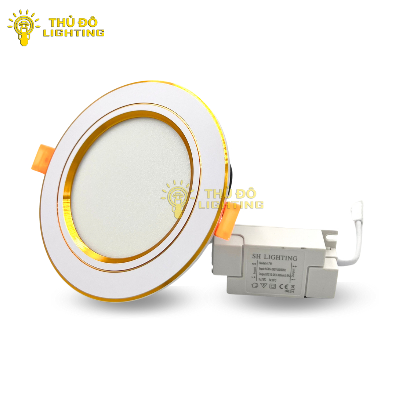 Đèn Âm Trần Thủ Đô Lighting Led 3 Chế Độ 7W/9W/12W Phi 90/110 Viền Vàng, Viền Bạc Bảo Hàng 12 Tháng