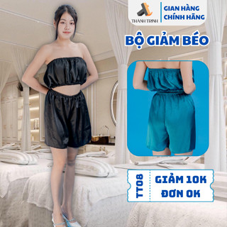  Bộ áo quây spa quần đùi mặc massage giảm béo xông hơi may chun co giãn tốt,chất lụa cao cấp xưởng may Thành Trinh TT03 
