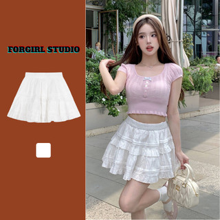 Chân váy ren xòe xêp tầng Forgirlstudiol dáng ngắn T028