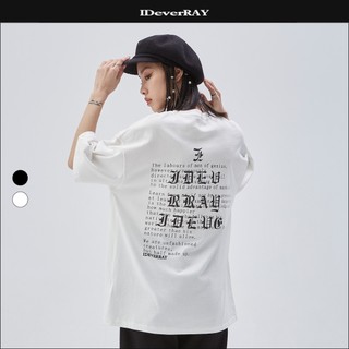 Áo thun unisex cao cấp chính hãng IDEVERRAY TypoGraphique form oversize chất cotton 200gsm