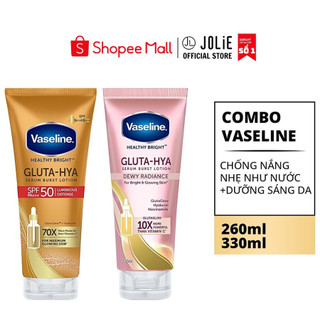 Dưỡng thể chống nắng sáng da serum vaseline 70x gluta-hya serum burst sunscreen spf50+pa+++ luminous defense 260ml