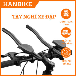 Tay nghỉ xe đạp thể thao, tay nghỉ carbon ghi đông hợp kim nhôm 34cm siêu nhẹ chắc chắn hàng chính hãng