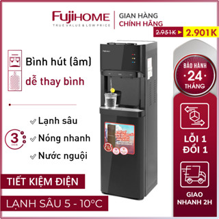 Cây nước nóng lạnh sâu Nhập Khẩu Fujihome, bình lọc tủ máy nước nóng lạnh bình âm hút gia đình
