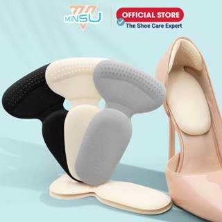Miếng Dán Lót Gót Giày 4D Chữ T MINSU M5509 Lót Đệm Có Hạt Silicon Bảo Vệ, Chống Trầy, Rớt Gót Chân Giày Cao Gót Bị Rộng