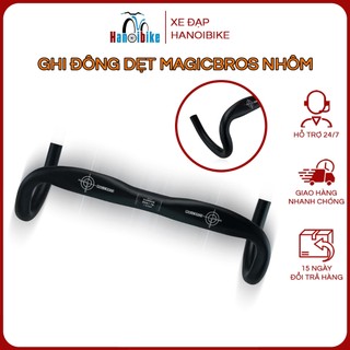 Ghi đông cong dẹt Magicbros bằng nhôm cho xe đạp thể thao