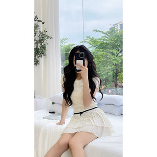 THE SUN - Áo cotton hoạ tiết tim ( ảnh chụp thật)