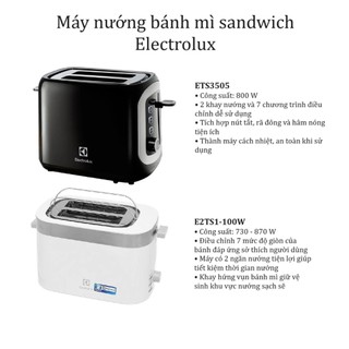 Máy nướng bánh mì sandwich electrolux e2ts1-100w - ets3505