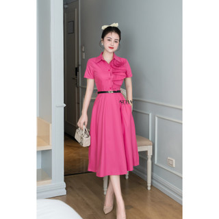 V1015 Kareta Dress Váy nữ thiết kế, dáng xòe, chất liệu mềm mại, dài qua gối