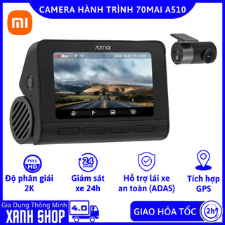 Camera Hành Trình 70mai A510 4G, 3K HDR Ghi Hình Đồng Thời 2 Mắt Trước Sau Sắc Nét, Cảnh Báo An Toàn ADAS