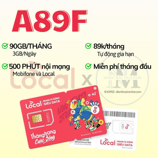 Sim [Vật Lý] Mobifone Local A79 - A89 - A99 - Data tốc độ cao - Miễn phí tháng đầu