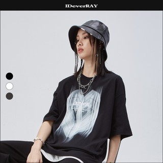 Áo thun unisex cao cấp chính hãng IDEVERRAY Heart Rhythm form oversize chất cotton 200gsm