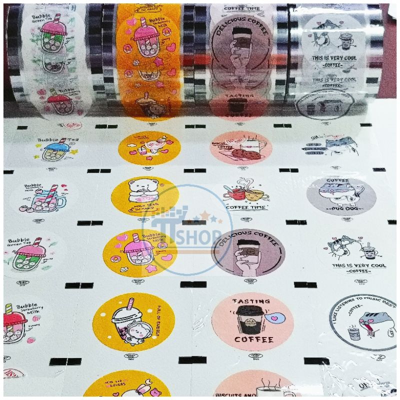 Màng dập cốc nhựa HSNEW NHU, màng ép ly nhựa 4 logo/cuộn, dập được 2200 cốc trà sữa, nước ép mẫu 639