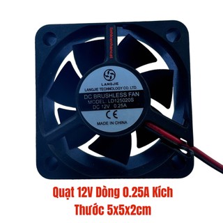 Quạt 12v dòng 0.25a kích thước 5x5x2cm