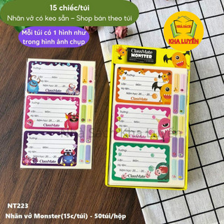 Nhãn vở có keo dán sẵn classmate cl-nt223 chất liệu bóng nổi bất, họa tiết dễ thương