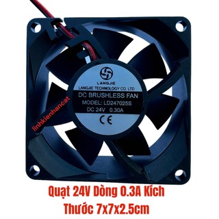 Quạt 24V Dòng 0.3A Kích Thước 7x7x2.5cm