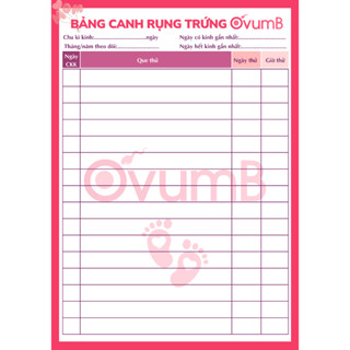  Bảng canh ngày rụng trứng OvumB 