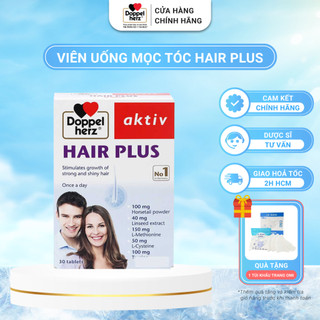 Viên uống mọc tóc doppelherz hair plus hỗ trợ tóc chắc khoẻ, giảm gãy rụng, nhanh mọc